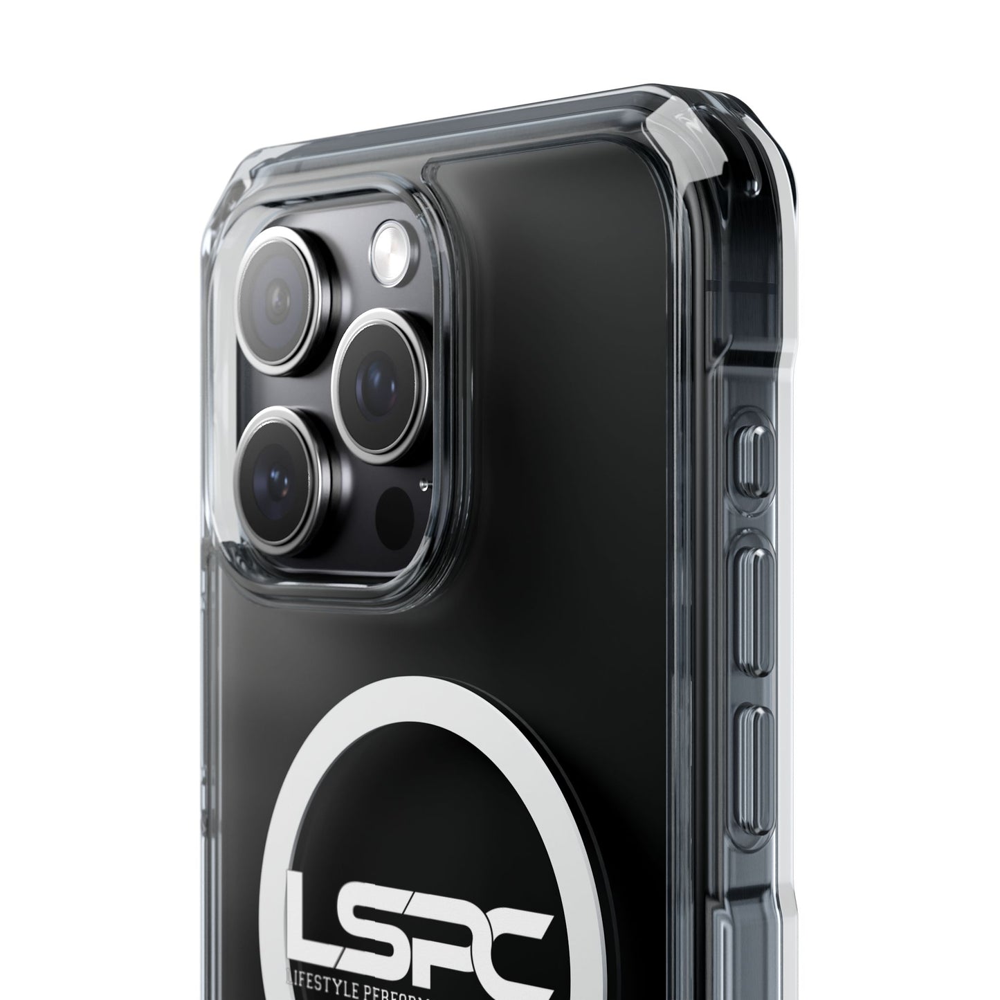 Clear Magnetic Phone Case with LSPC Logo — MagSafe Compatible Impact Protection
