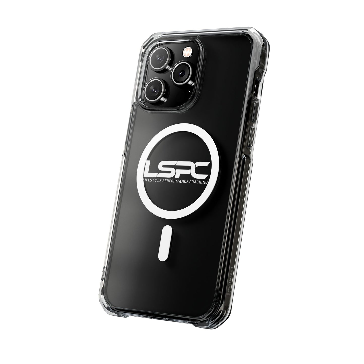 Clear Magnetic Phone Case with LSPC Logo — MagSafe Compatible Impact Protection
