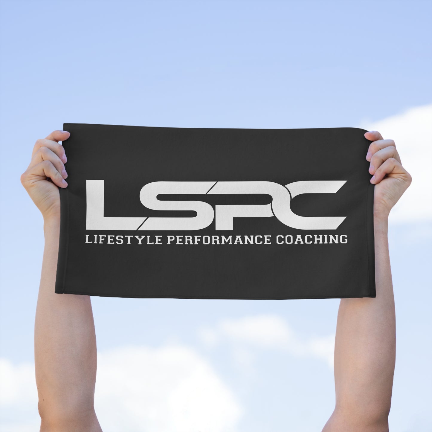 Sports Rally Towel — Black with white LSPC Logo