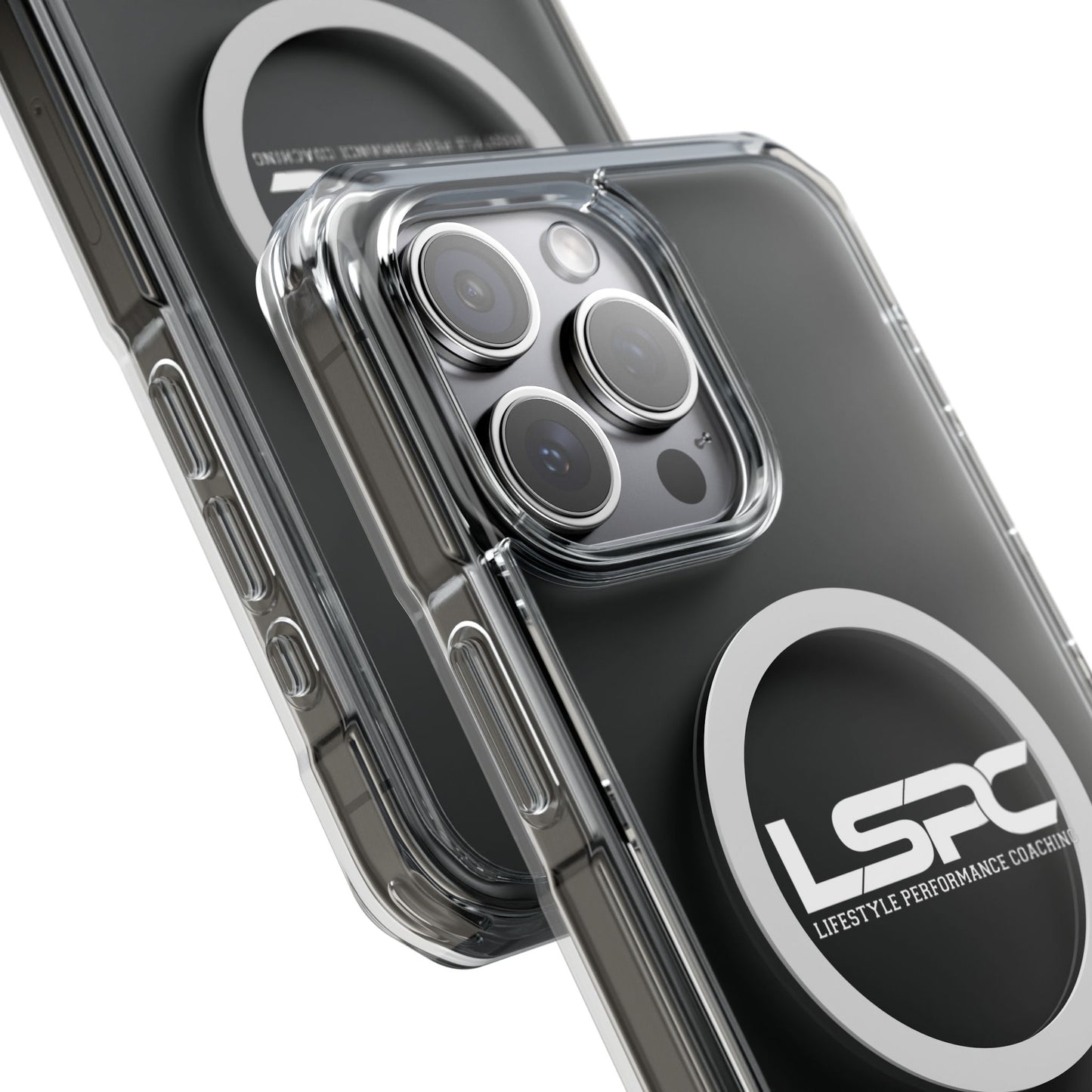 Clear Magnetic Phone Case with LSPC Logo — MagSafe Compatible Impact Protection