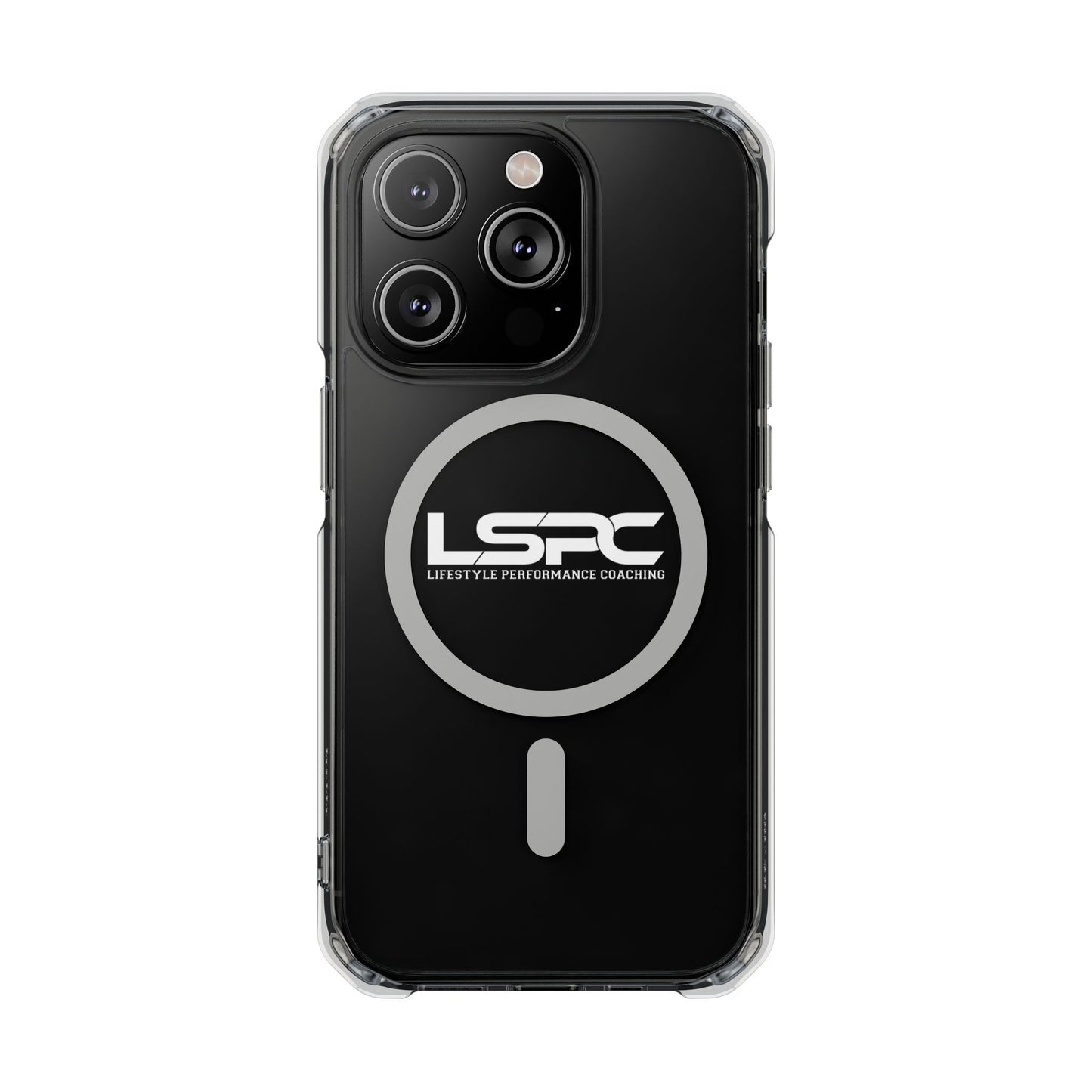 Clear Magnetic Phone Case with LSPC Logo — MagSafe Compatible Impact Protection