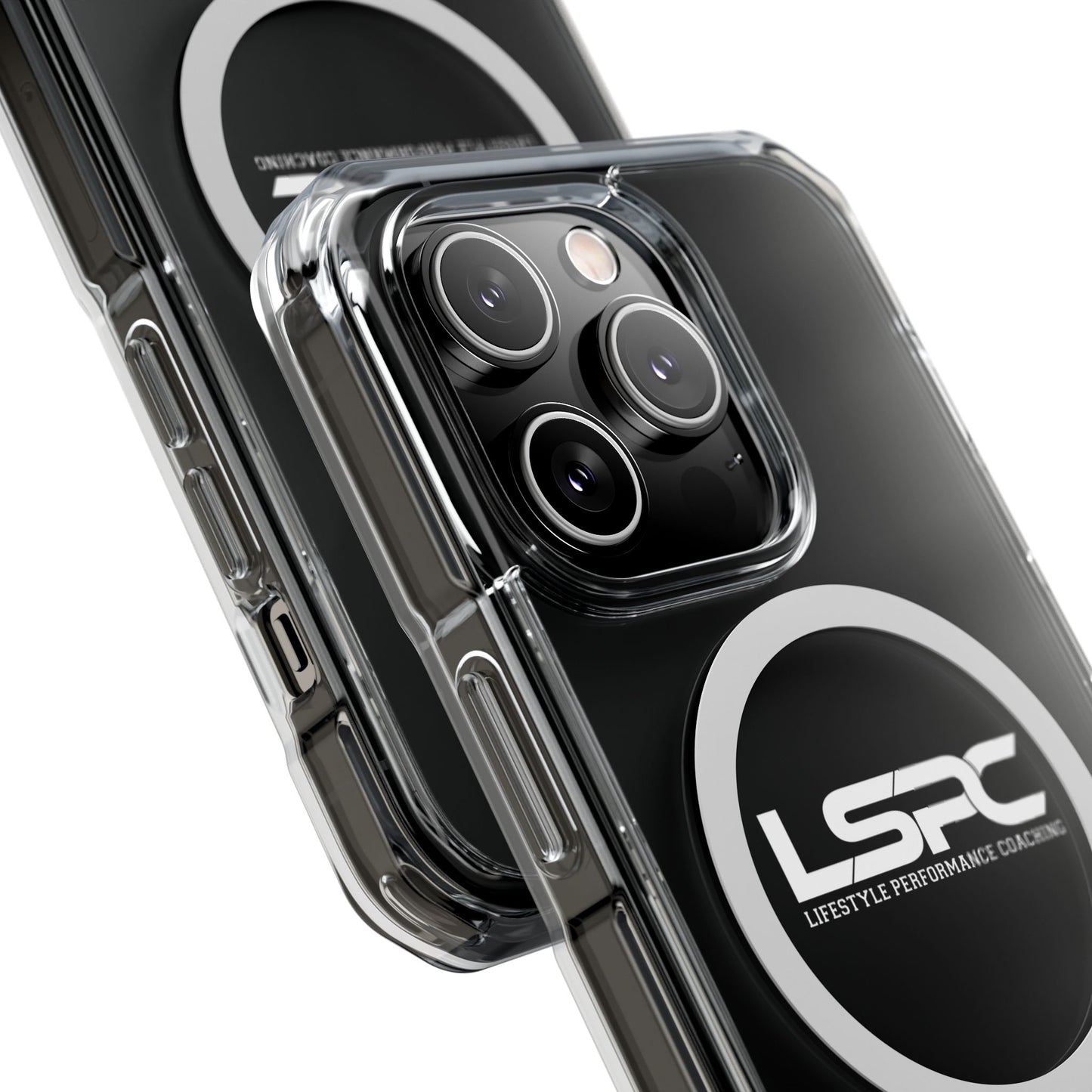 Clear Magnetic Phone Case with LSPC Logo — MagSafe Compatible Impact Protection