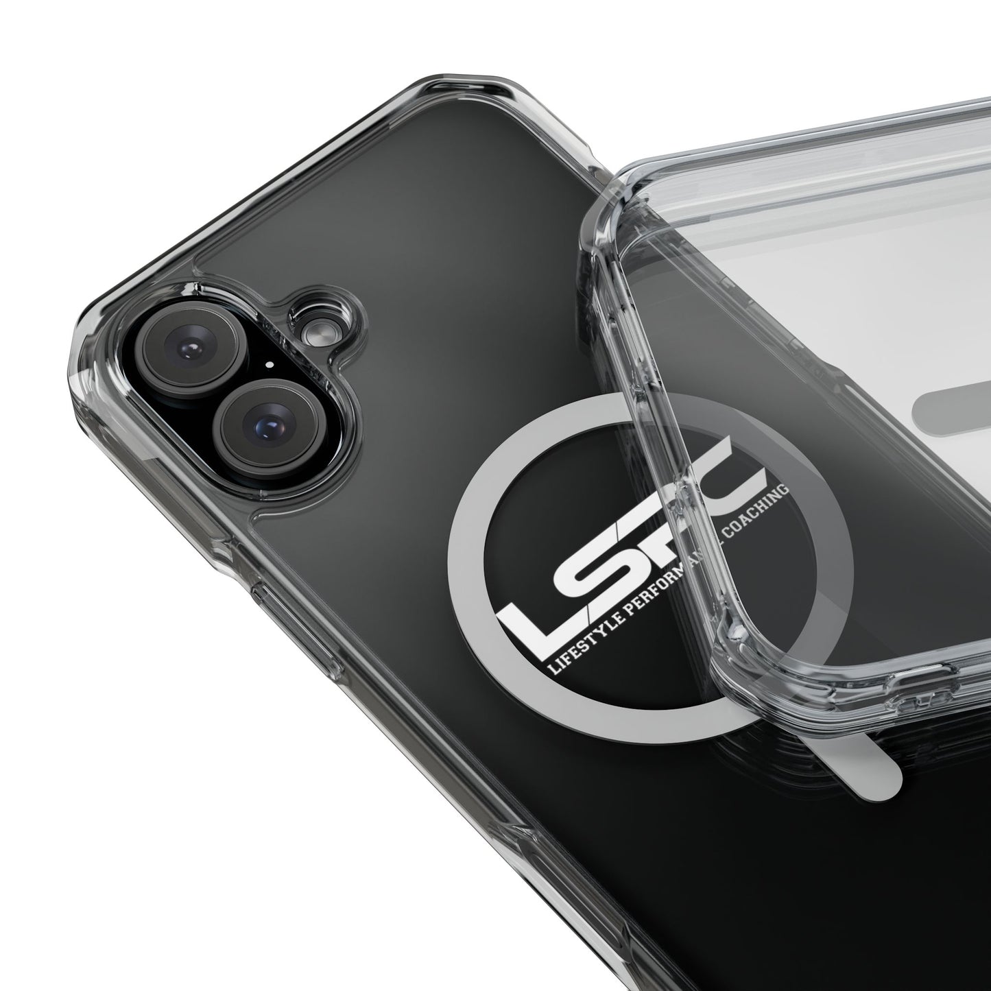 Clear Magnetic Phone Case with LSPC Logo — MagSafe Compatible Impact Protection