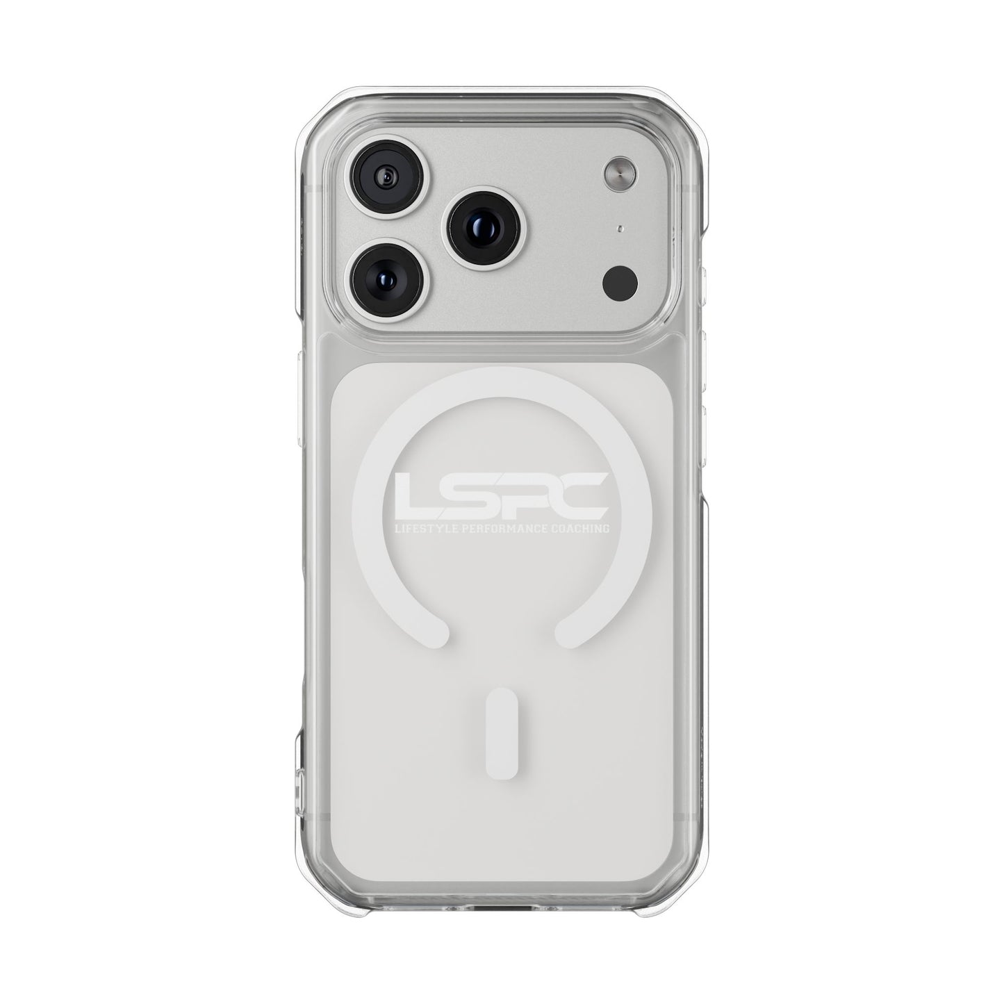 Clear Magnetic Phone Case with LSPC Logo — MagSafe Compatible Impact Protection