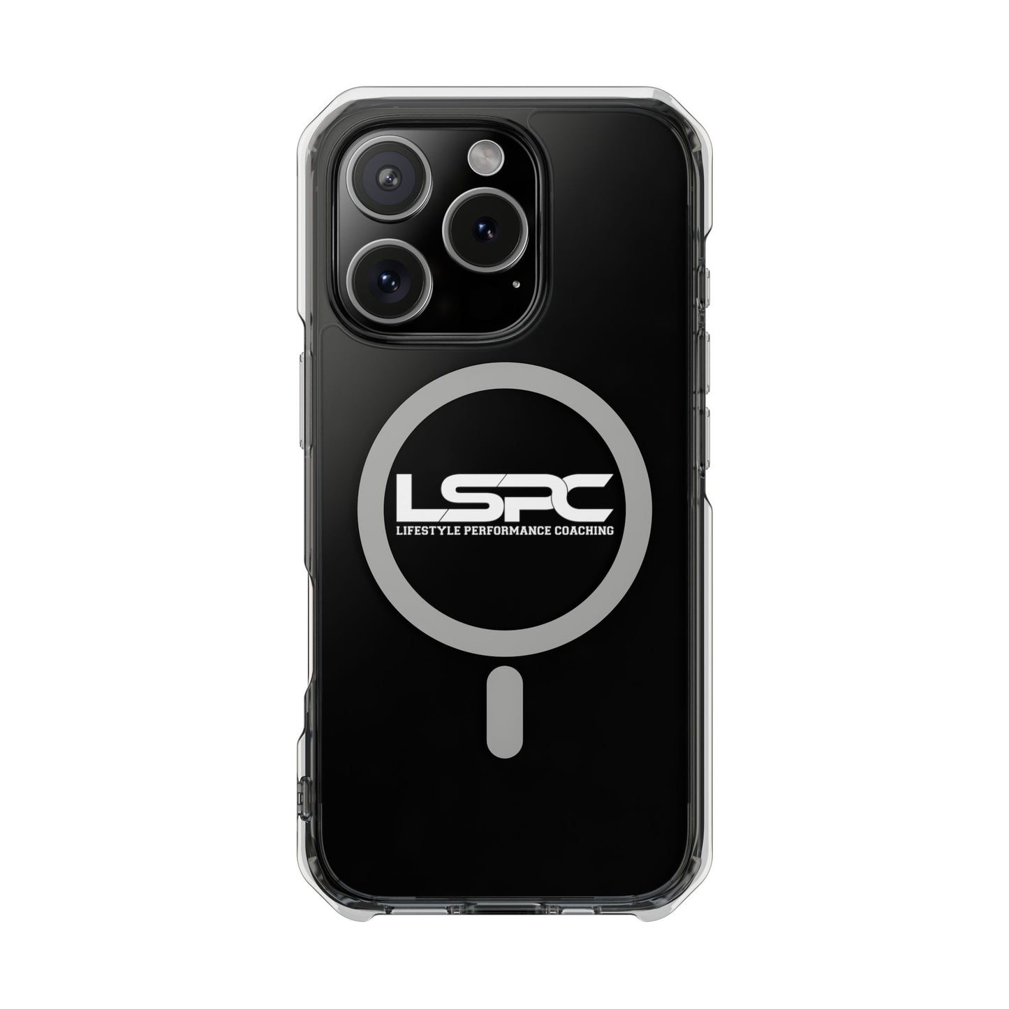 Clear Magnetic Phone Case with LSPC Logo — MagSafe Compatible Impact Protection