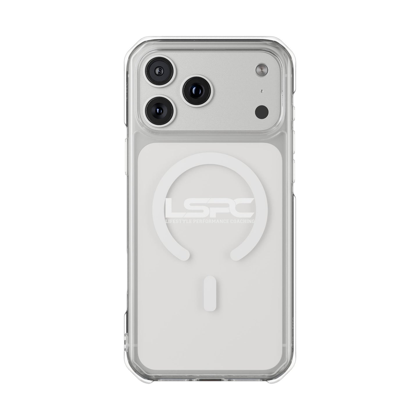 Clear Magnetic Phone Case with LSPC Logo — MagSafe Compatible Impact Protection