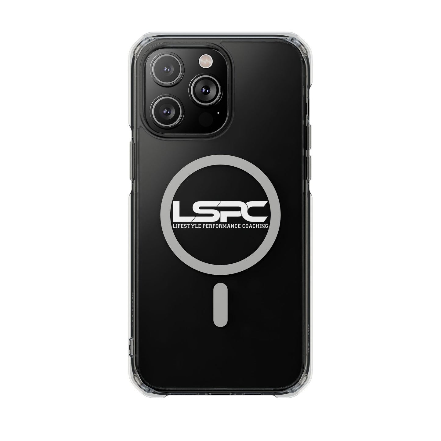 Clear Magnetic Phone Case with LSPC Logo — MagSafe Compatible Impact Protection