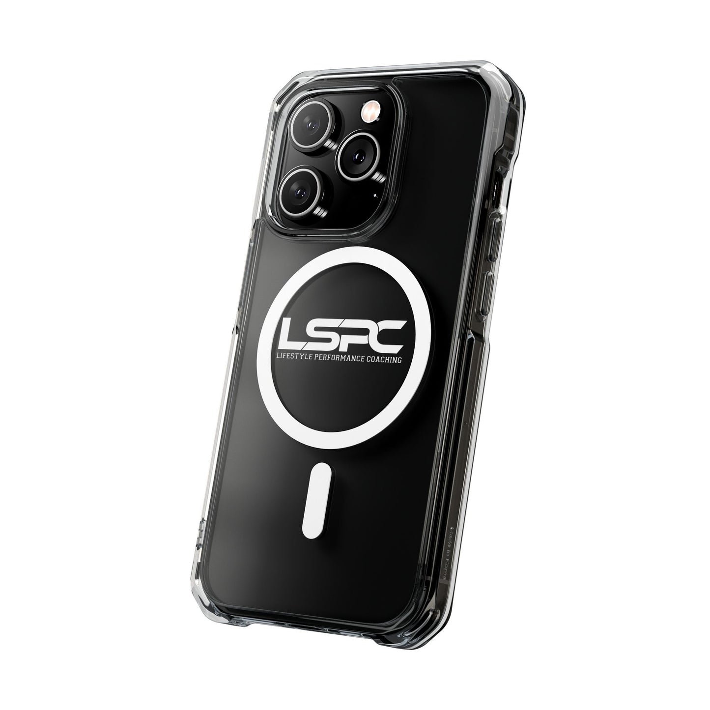 Clear Magnetic Phone Case with LSPC Logo — MagSafe Compatible Impact Protection