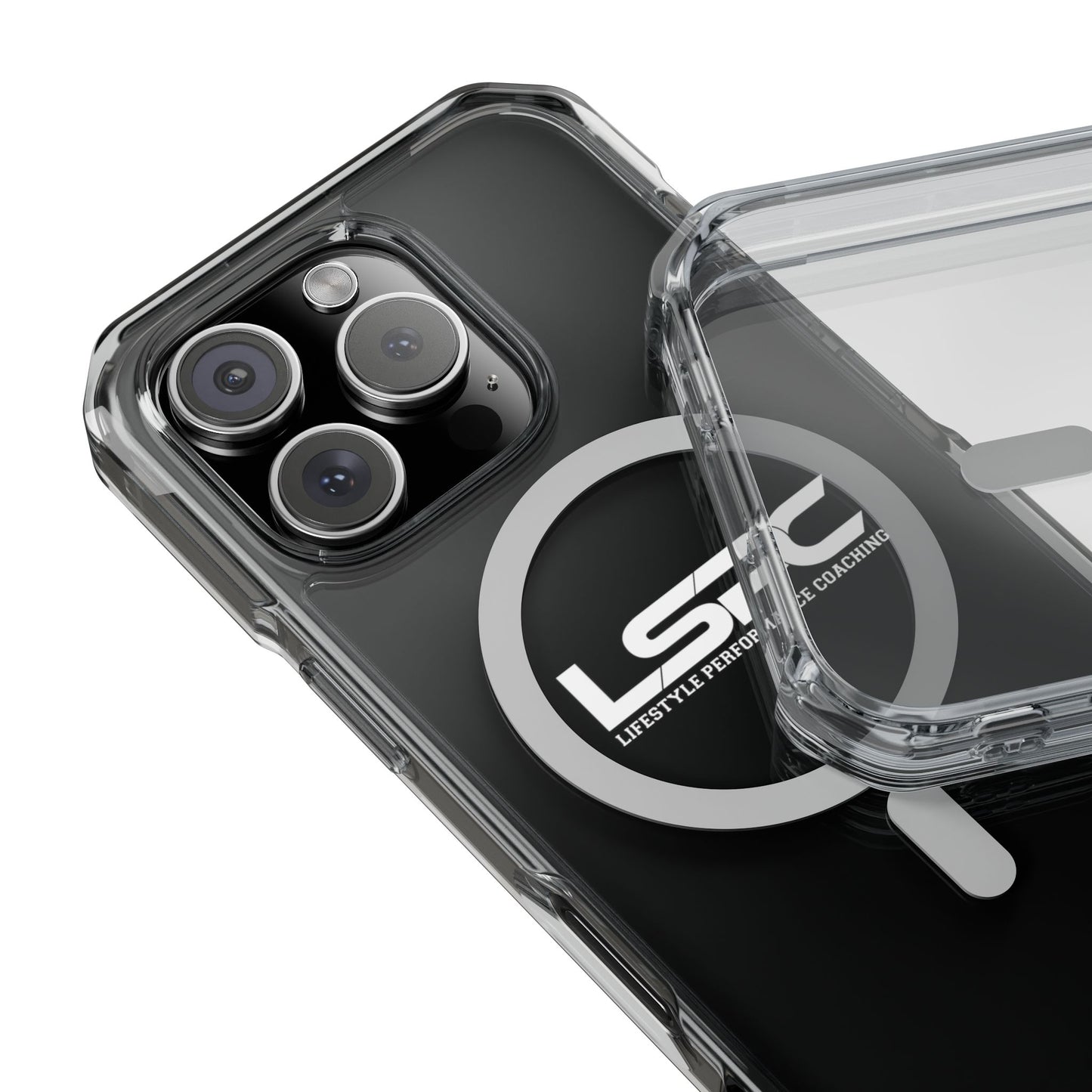 Clear Magnetic Phone Case with LSPC Logo — MagSafe Compatible Impact Protection