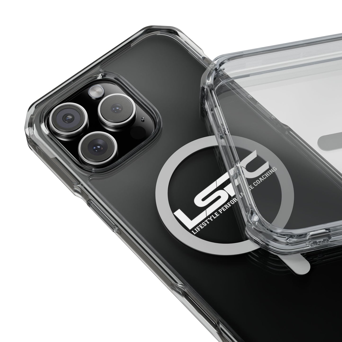 Clear Magnetic Phone Case with LSPC Logo — MagSafe Compatible Impact Protection