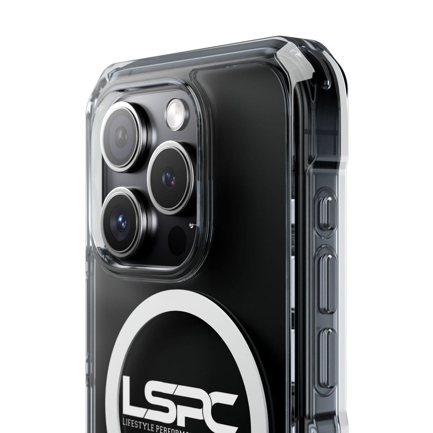 Clear Magnetic Phone Case with LSPC Logo — MagSafe Compatible Impact Protection