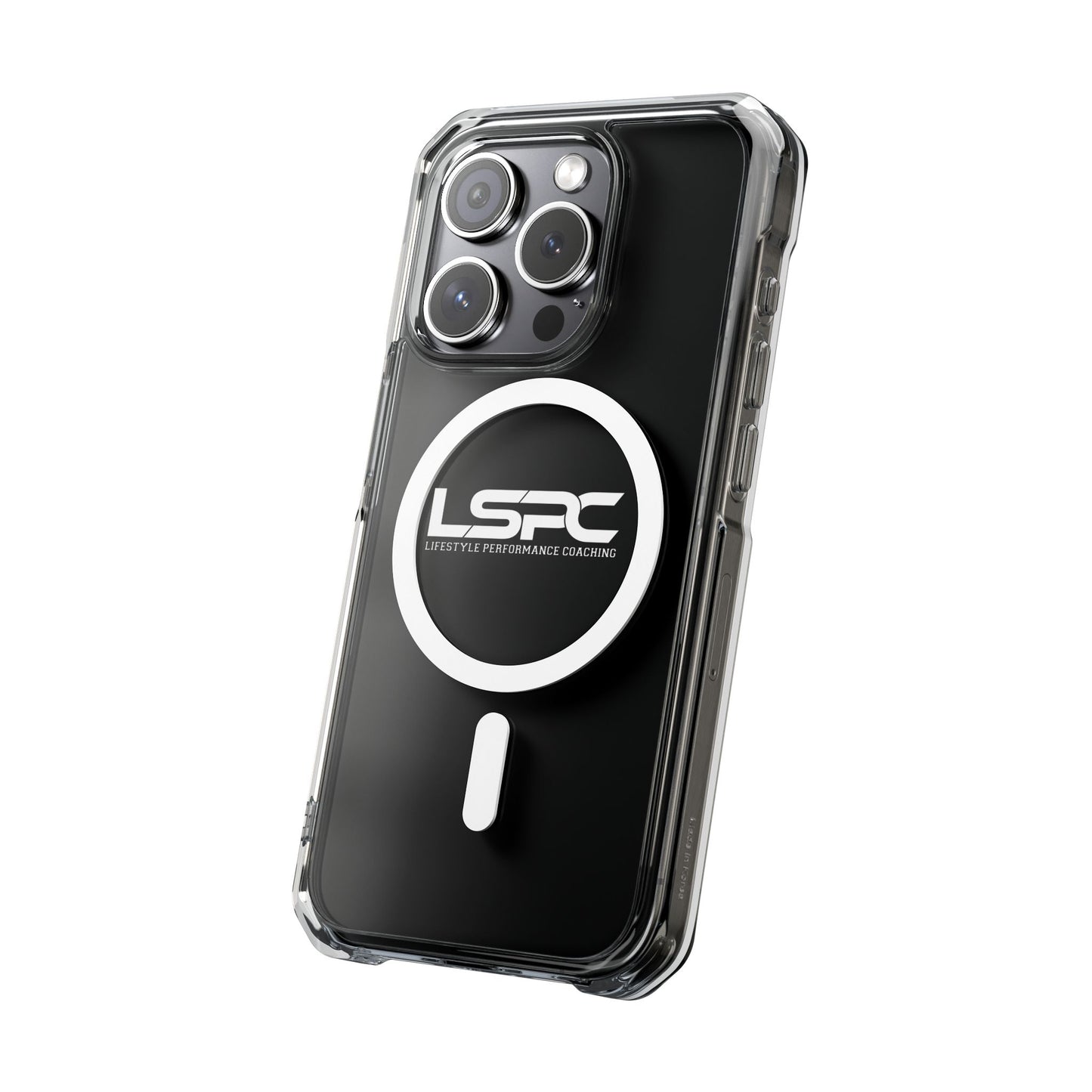 Clear Magnetic Phone Case with LSPC Logo — MagSafe Compatible Impact Protection