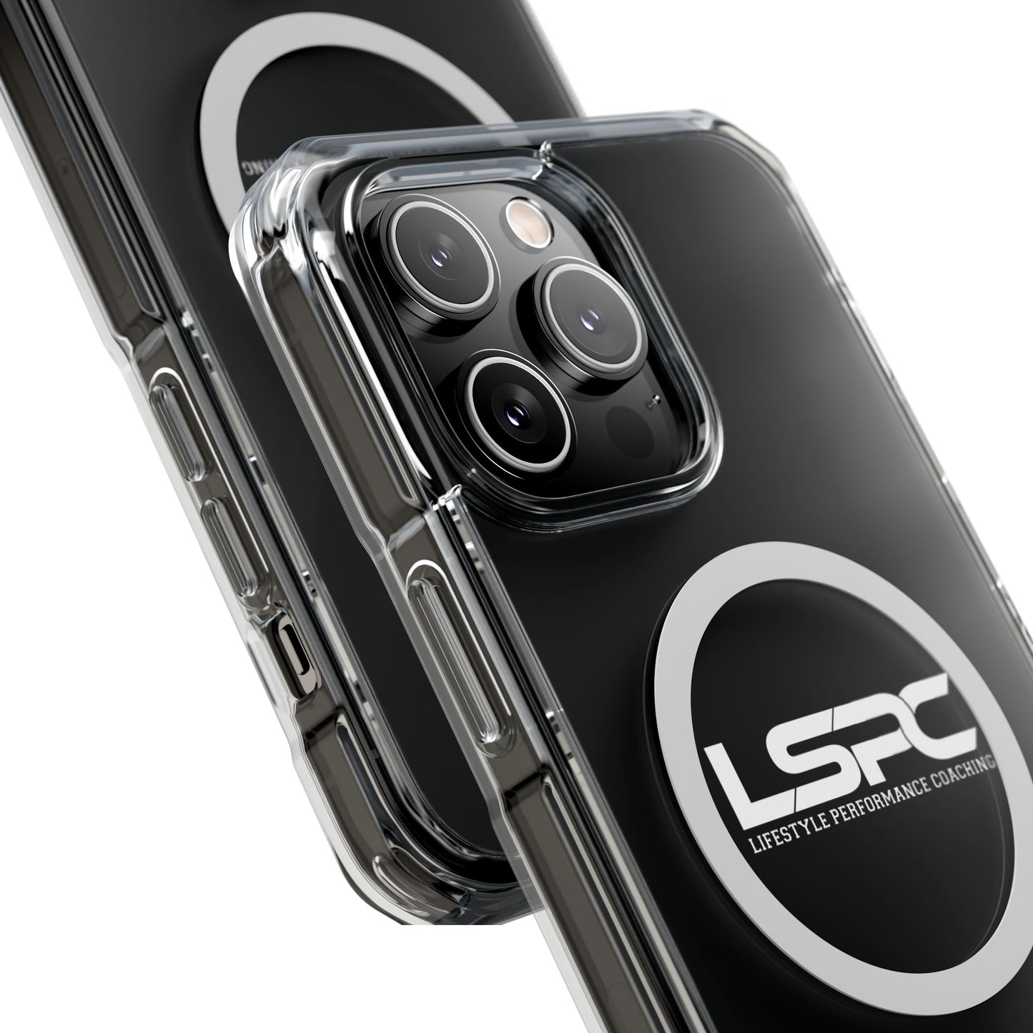 Clear Magnetic Phone Case with LSPC Logo — MagSafe Compatible Impact Protection