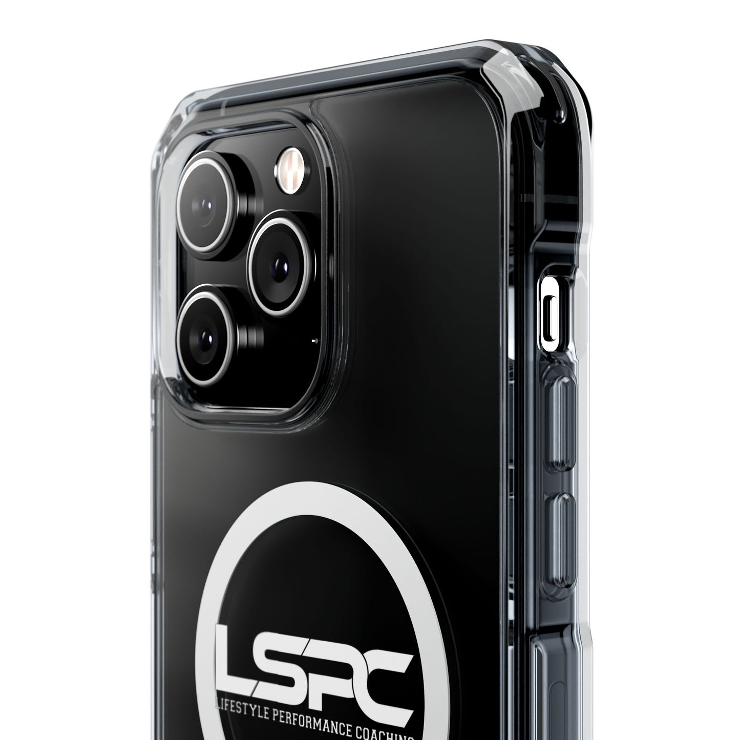 Clear Magnetic Phone Case with LSPC Logo — MagSafe Compatible Impact Protection