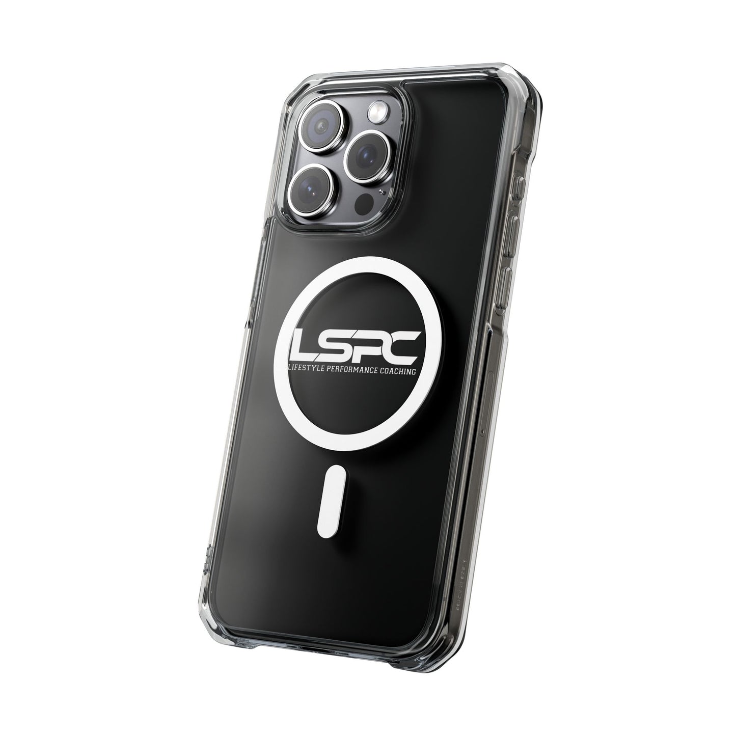 Clear Magnetic Phone Case with LSPC Logo — MagSafe Compatible Impact Protection