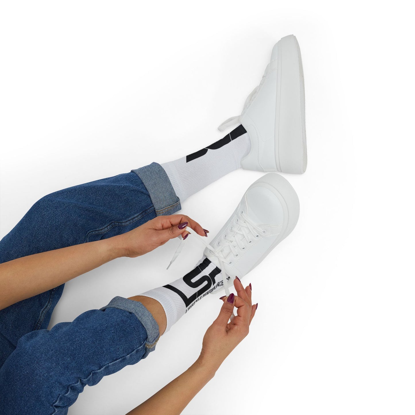 Athletic Crew Socks — White LSPC